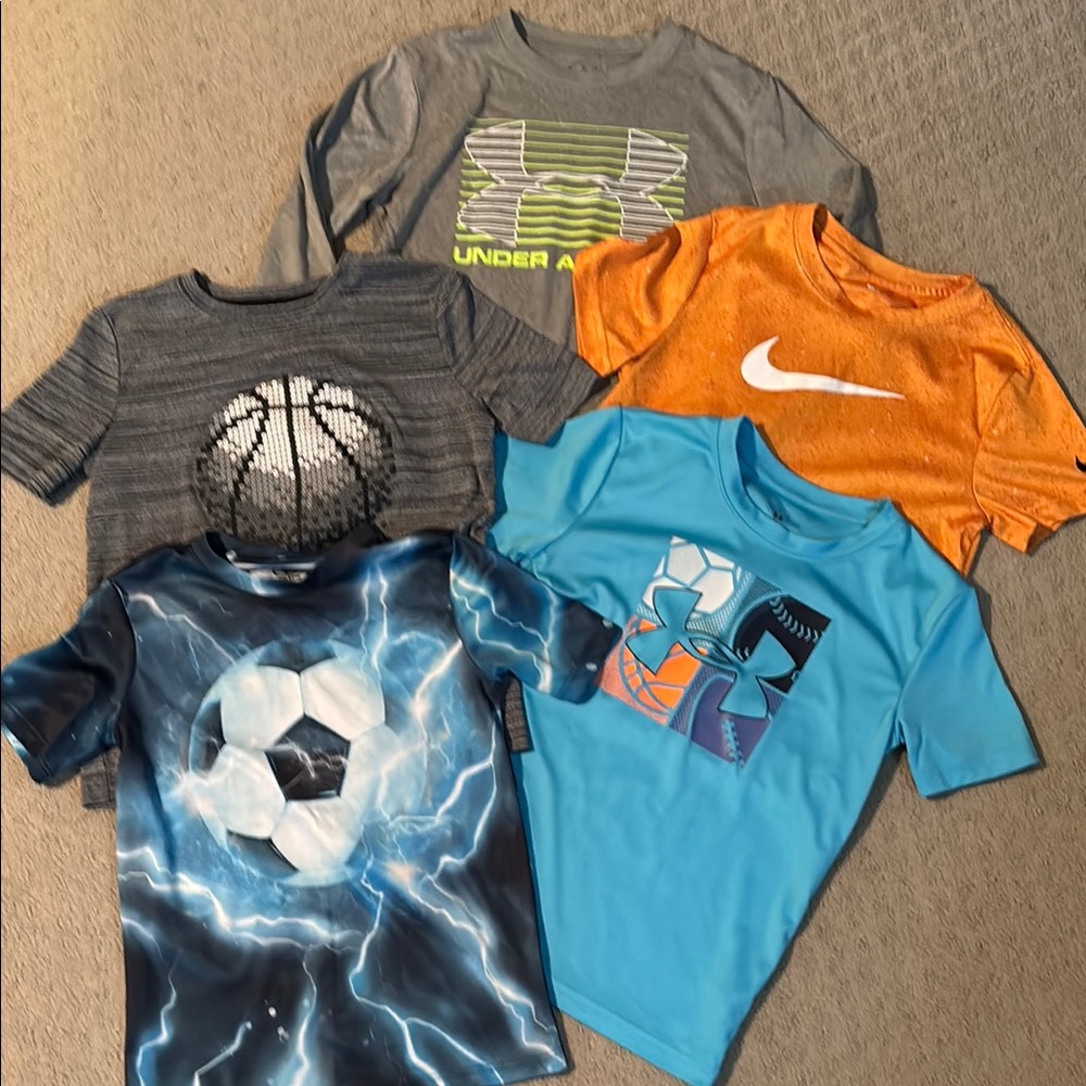 Boys Bundle of Athletic Sports Tops 6 7 Small